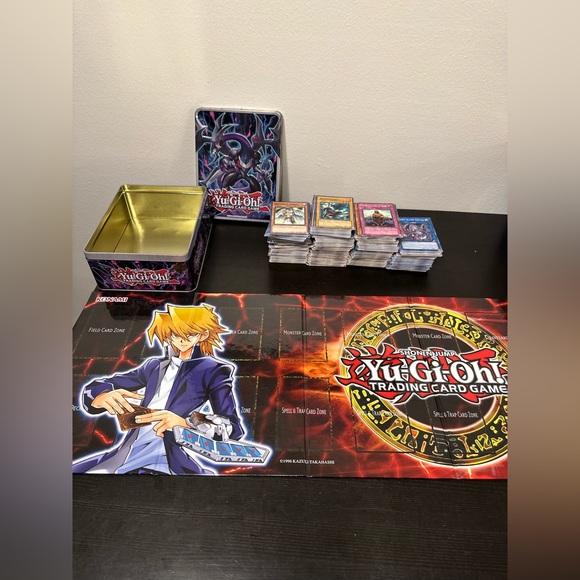 yugioh Other - Yugioh Common bulk card bundle lot W/ Collectors Tin and play mat.